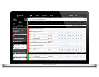 Un ordinateur portable avec l'interface Mollybet dessus